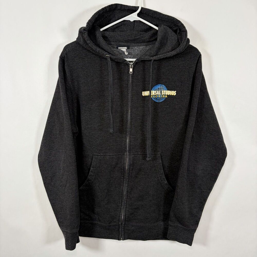 Universal Studios Full Zip Hoodie Adult Size XS Gray Double Sided Pockets